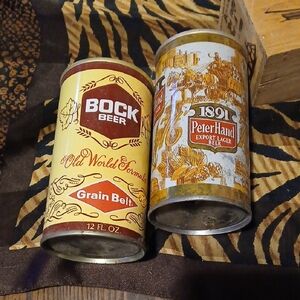 Vintage Beer Can Set - Grain Belt and Peter Hand